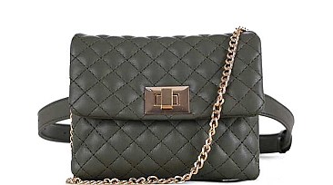TRENDY FASHION STITCHED DESIGN CROSSBODY BAG