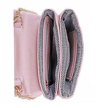 TRENDY FASHION STITCHED DESIGN CROSSBODY BAG