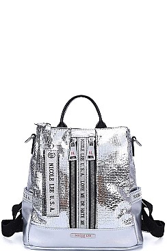 Nicole Lee METALLIC CONVERTIBLE BACKPACK