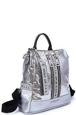 Nicole Lee METALLIC CONVERTIBLE BACKPACK