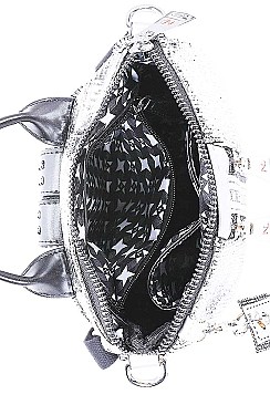 Nicole Lee METALLIC CONVERTIBLE BACKPACK