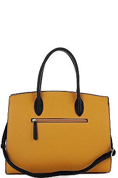 2 in 1 Two Tone Satchel with Wallet