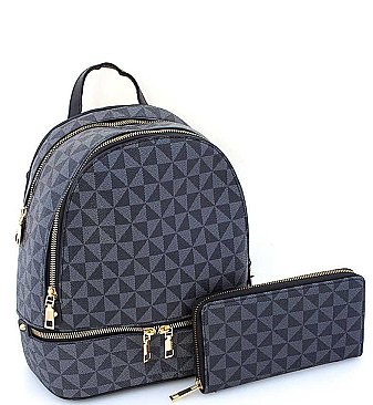 2 IN 1 MONOGRAM BACKPACK WALLET SET