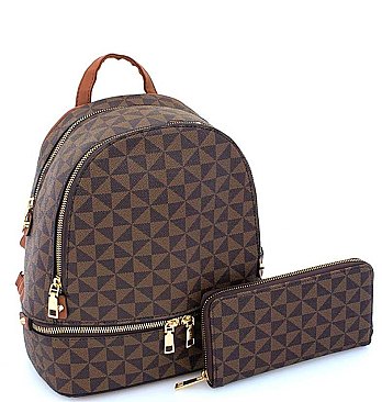 2 IN 1 MONOGRAM BACKPACK WALLET SET