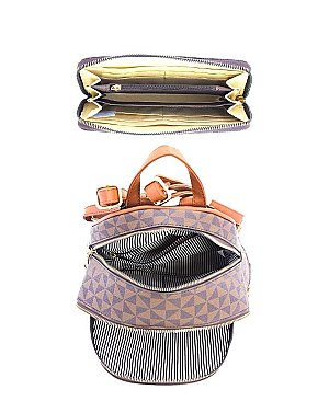 2 IN 1 MONOGRAM BACKPACK WALLET SET