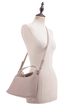 Chain Accent Top Handle Crossbody Hobo Bag