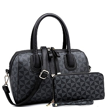 2-Way Monogram Boston Satchel Wallet SET