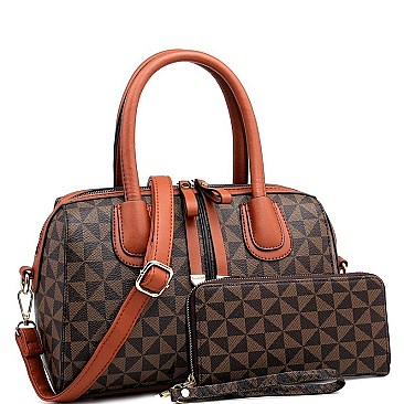 2-Way Monogram Boston Satchel Wallet SET