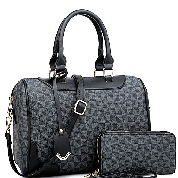2-Way Monogram Boston Satchel Wallet SET