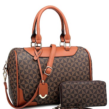 2-Way Monogram Boston Satchel Wallet SET