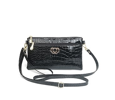 Croc Alligator Clutch Crossbody Bag