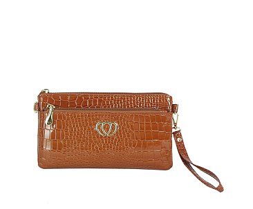 Croc Alligator Clutch Crossbody Bag