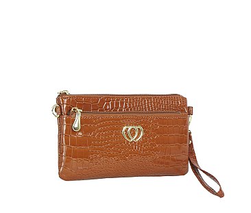 Croc Alligator Clutch Crossbody Bag
