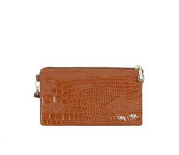 Croc Alligator Clutch Crossbody Bag