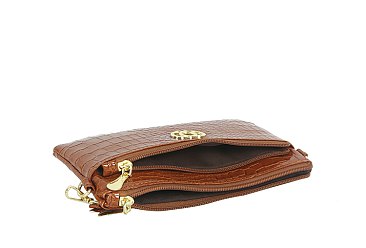 Croc Alligator Clutch Crossbody Bag