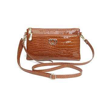 Croc Alligator Clutch Crossbody Bag