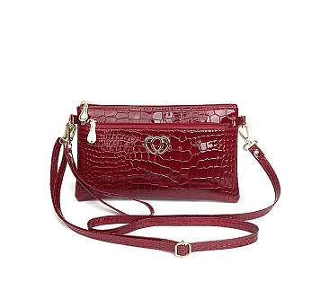Croc Alligator Clutch Crossbody Bag