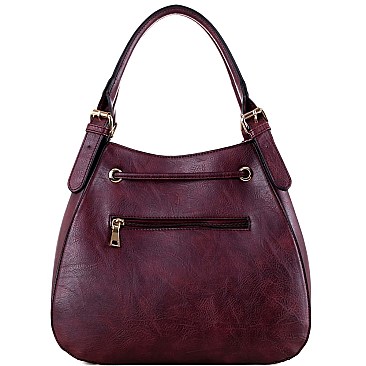 2-Way Chunky Tassel Accent Drawstring Hobo
