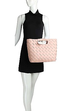 2IN1 FASHION CHECKER DESIGN TOTE BAG AND MINI BAG SET