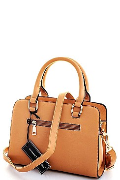 CHIC TWO TONE SNAKE PATTERN SATCHEL WITH LONG STRAP