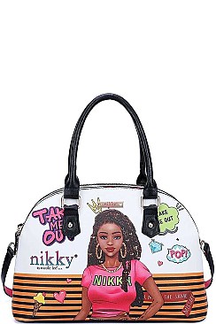 TAKE ME OUT PRINT DOMED SATCHEL Nikky by Nicole Lee