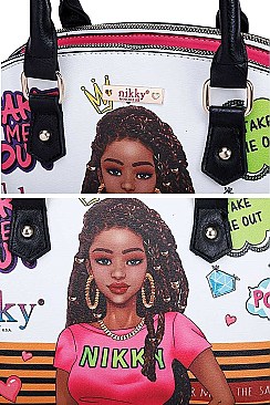 TAKE ME OUT PRINT DOMED SATCHEL Nikky by Nicole Lee