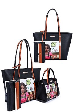 SHOPPER SATCHEL AND WALLET SET Nikky by Nicole Lee