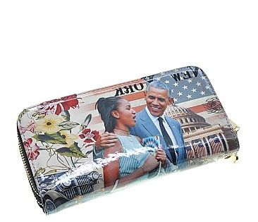 PRESIDENT OBAMA & HIS DAUGHTER MAGAZINE WALLET