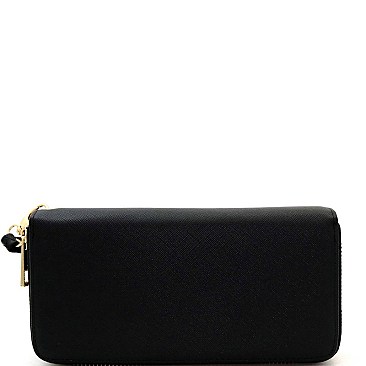 Fashionable Saffiano Double Zip-Around Wristlet Wallet MH-OCKW0095