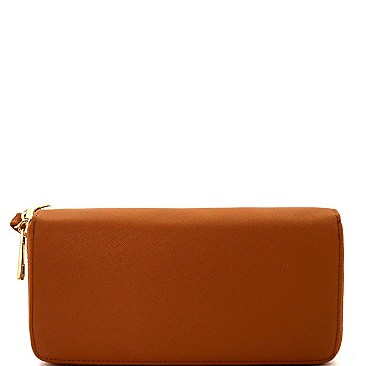 Fashionable Saffiano Double Zip-Around Wristlet Wallet MH-OCKW0095