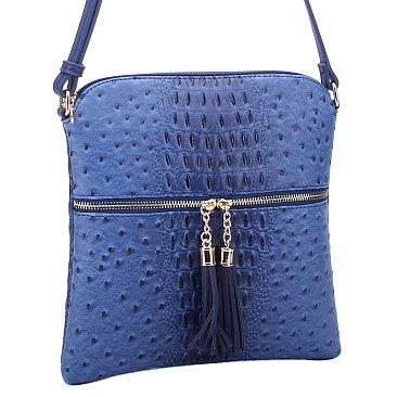 Ostrich Croc Fashion Crossbody Bag