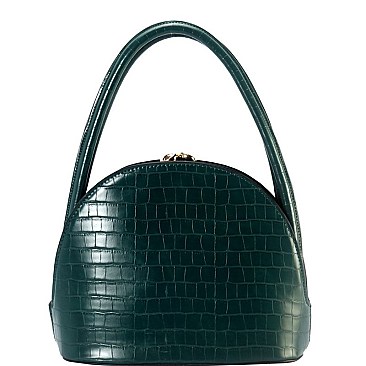 Scallop Croco Print 2-Way Medium Satchel