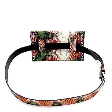 STUDDED GROMMET ACCENT SNAKE FANNY PACK