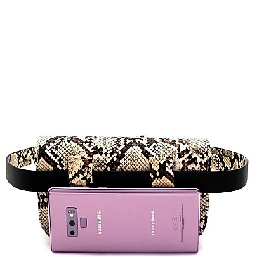 TWO WAY SNAKE PRINT FANNY PACK CROSS BODY