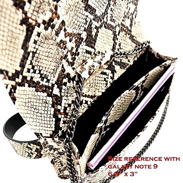 TWO WAY SNAKE PRINT FANNY PACK CROSS BODY