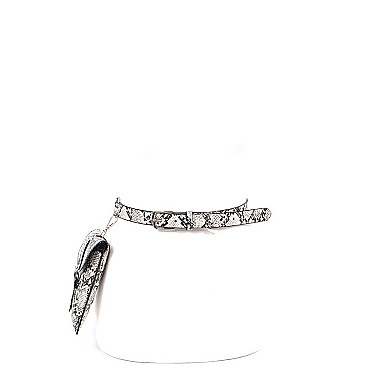 Luminescent Snake Print Dangle Fanny Pack with Belt