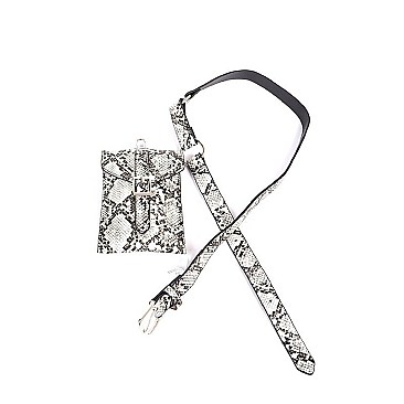 Luminescent Snake Print Dangle Fanny Pack with Belt