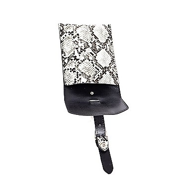 Luminescent Snake Print Dangle Fanny Pack with Belt