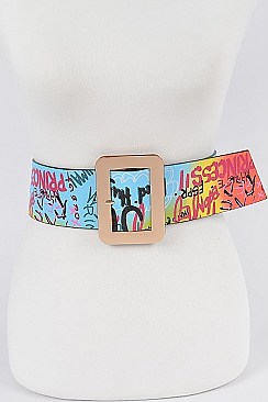 Trendy Graffiti Waist Belt