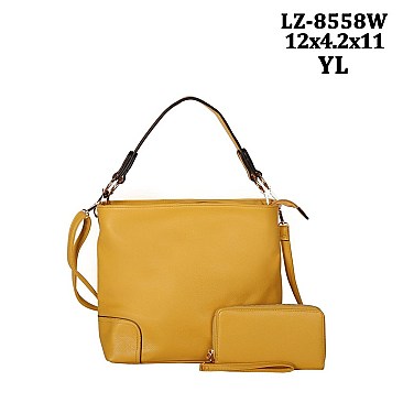 TOP HANDLE 2 IN 1 HOBO-SATCHEL WALLET SET