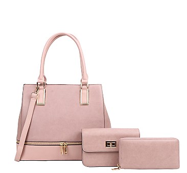 3 IN 1 Quality Satchel - Cross-Body Set With Wallet