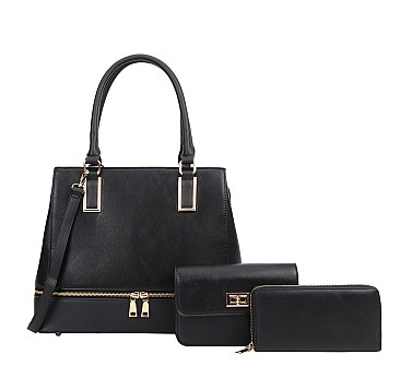 3 IN 1 Quality Satchel - Cross-Body Set With Wallet