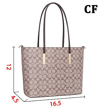 3-in-1 Oval Flower Printed Shopper Set