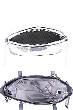 PLAID CHECK SHOPPER AND CROSS BODY 3 IN 1 SET