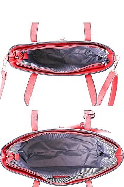 CHECKERED SHOPPER AND CLUTCH 3 IN 1 SET