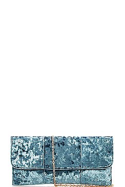 LUXURY VELVET CHIC CLUTCH WITH CHAIN