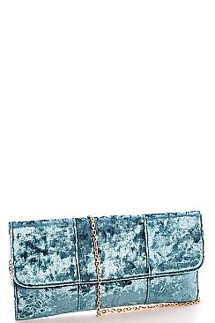 LUXURY VELVET CHIC CLUTCH WITH CHAIN