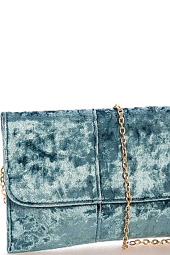 LUXURY VELVET CHIC CLUTCH WITH CHAIN