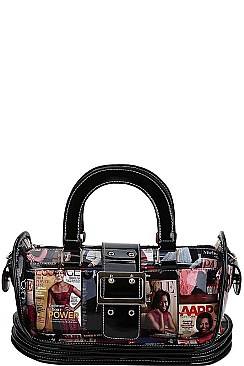 MODERN OBAMA MAGAZINE SATCHEL WITH LONG STRAP
