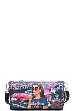 NICOLE LEE LONG EXCLUSIVE PRINT WALLET CLUTCH